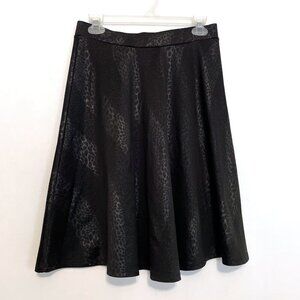FAITH AND JOY Leopard Animal Print ish Wavy Striped Satin Pull On A-Line Skirt M